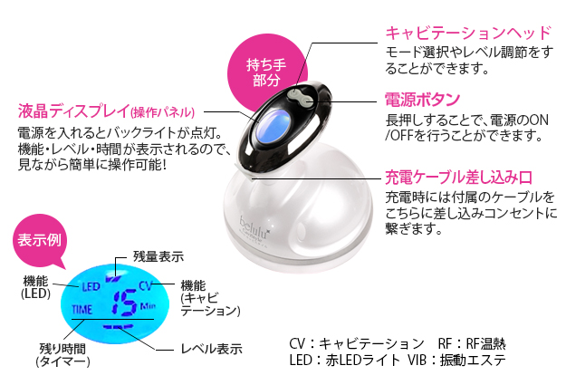 二つ キャビテーション キャビスタイル 美顔器

+毛穴吸引器 温熱